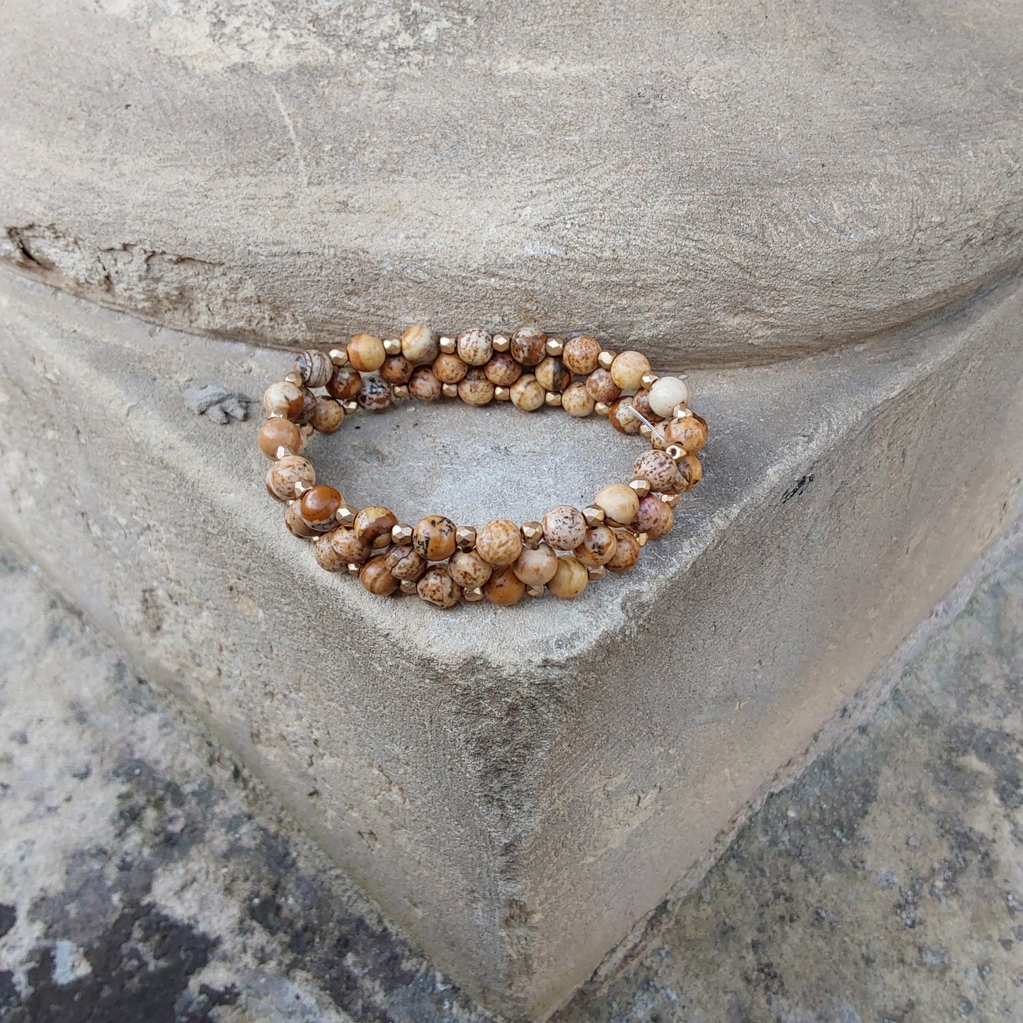 Bracelet en jaspe paysage