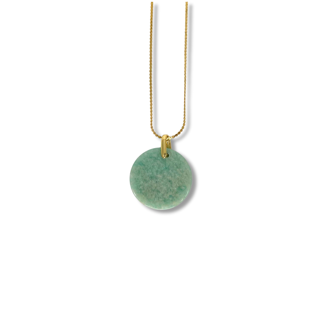 Collier medaillon amazonite