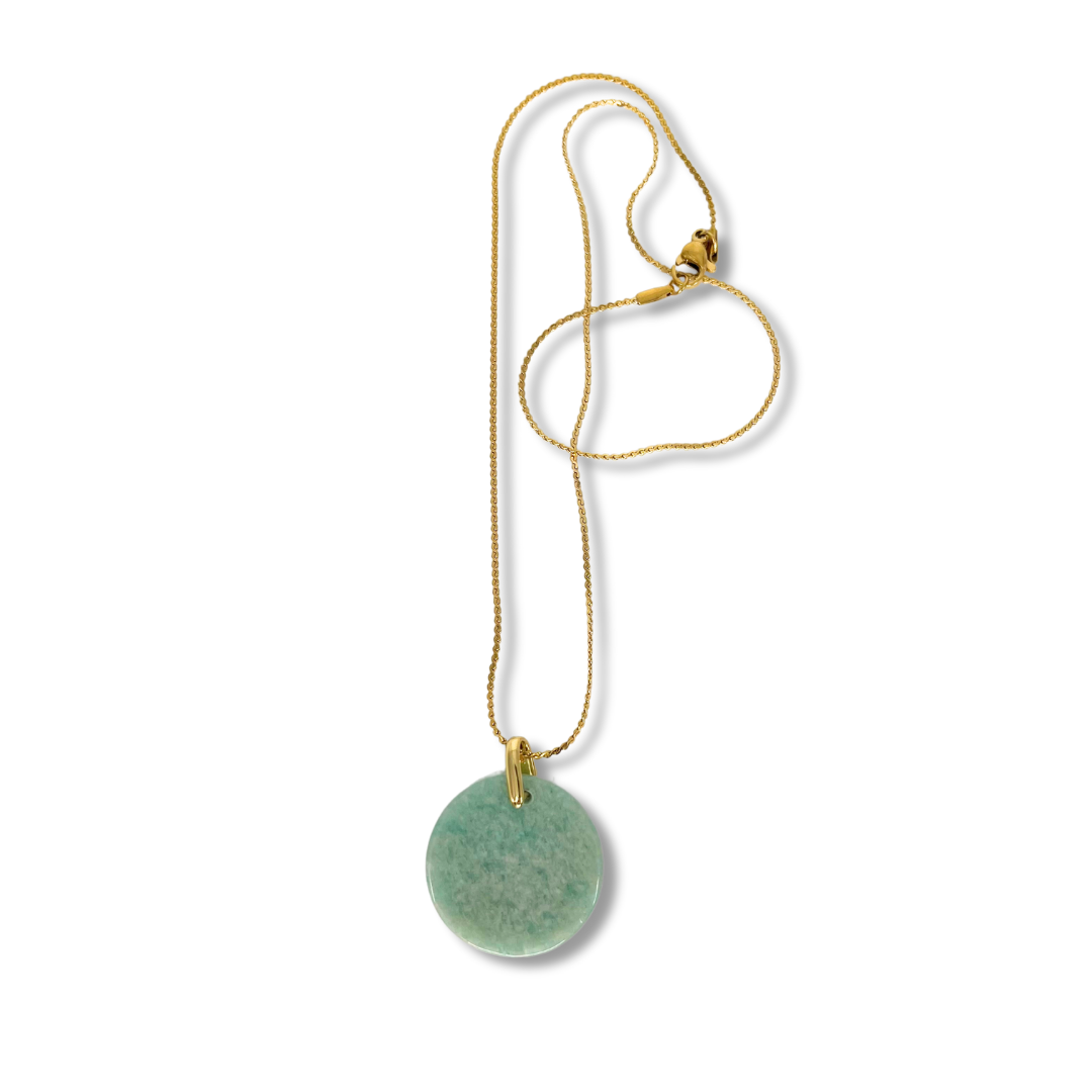 Collier medaillon amazonite