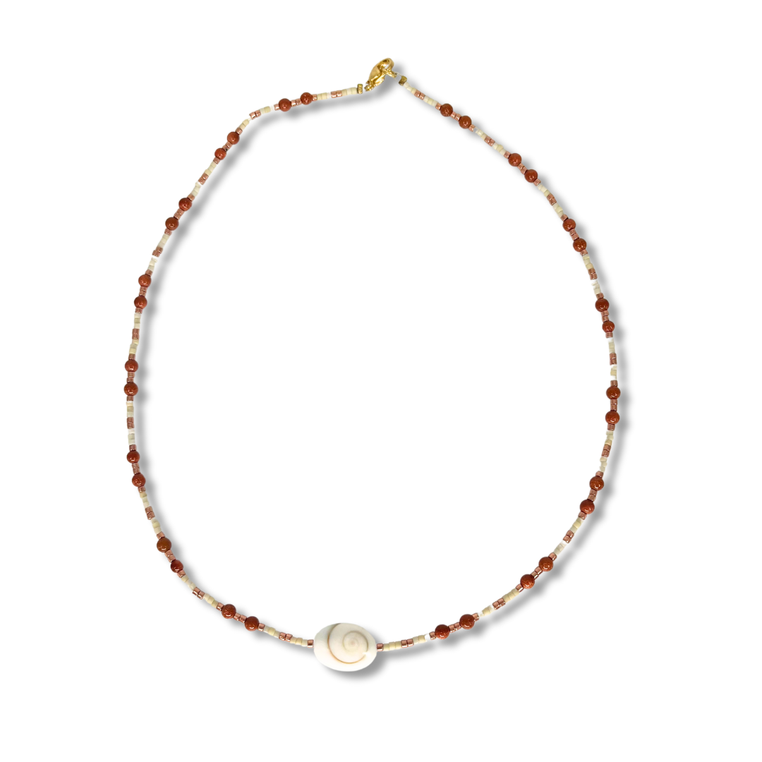 Collier perles st lucie et jaspe rouge
