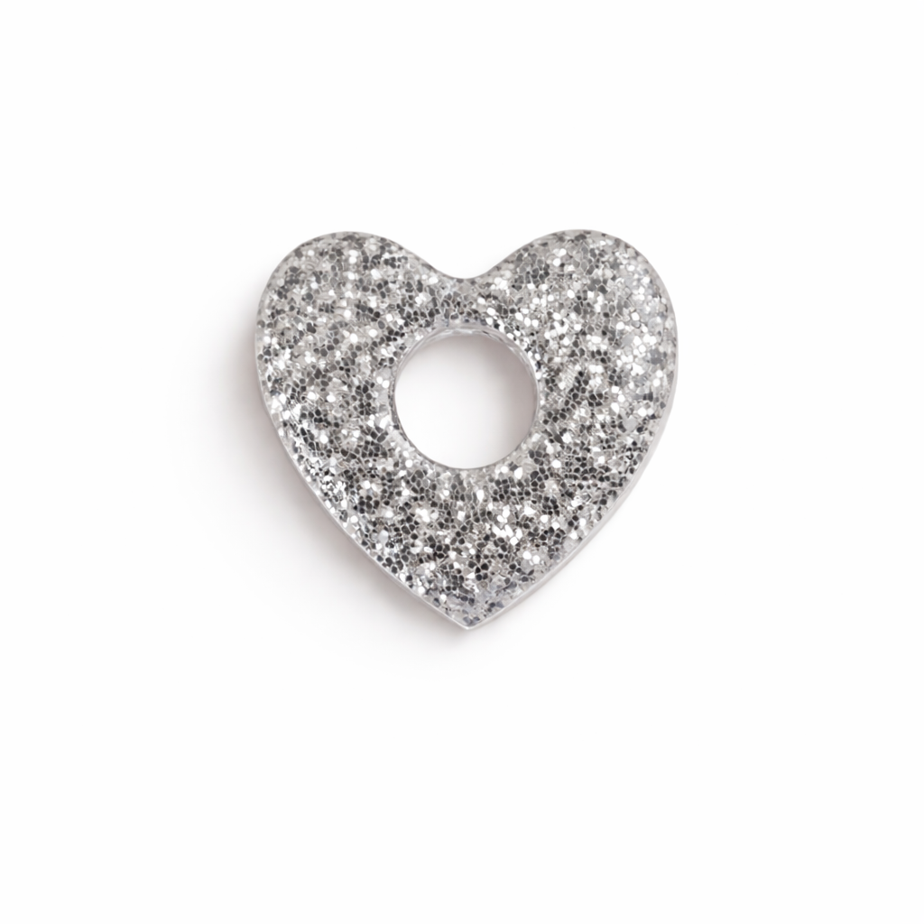 Coeur acrylique pailleté