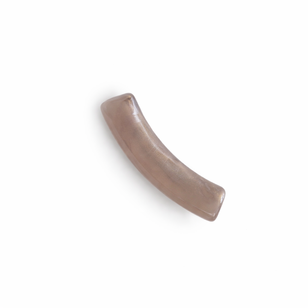 Perle petit tube incurvé taupe