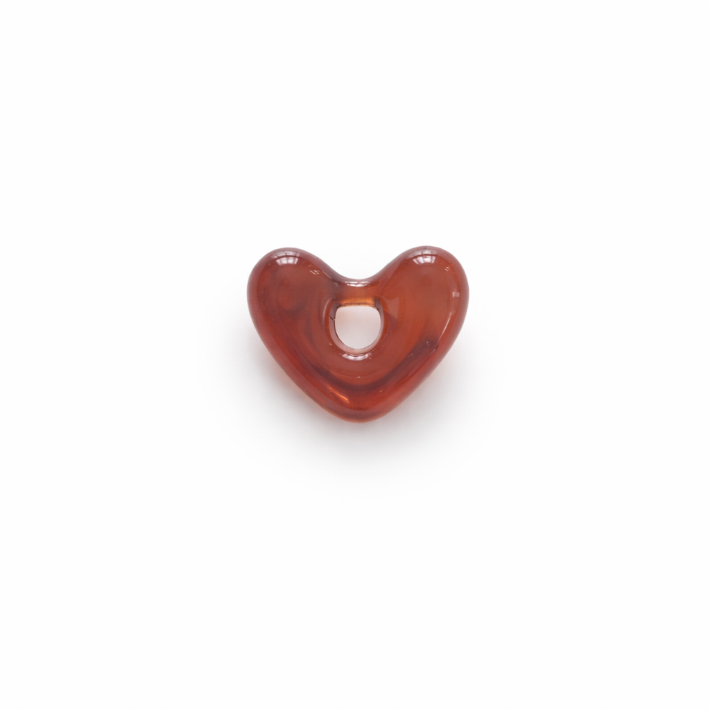 Coeur pendentif marron