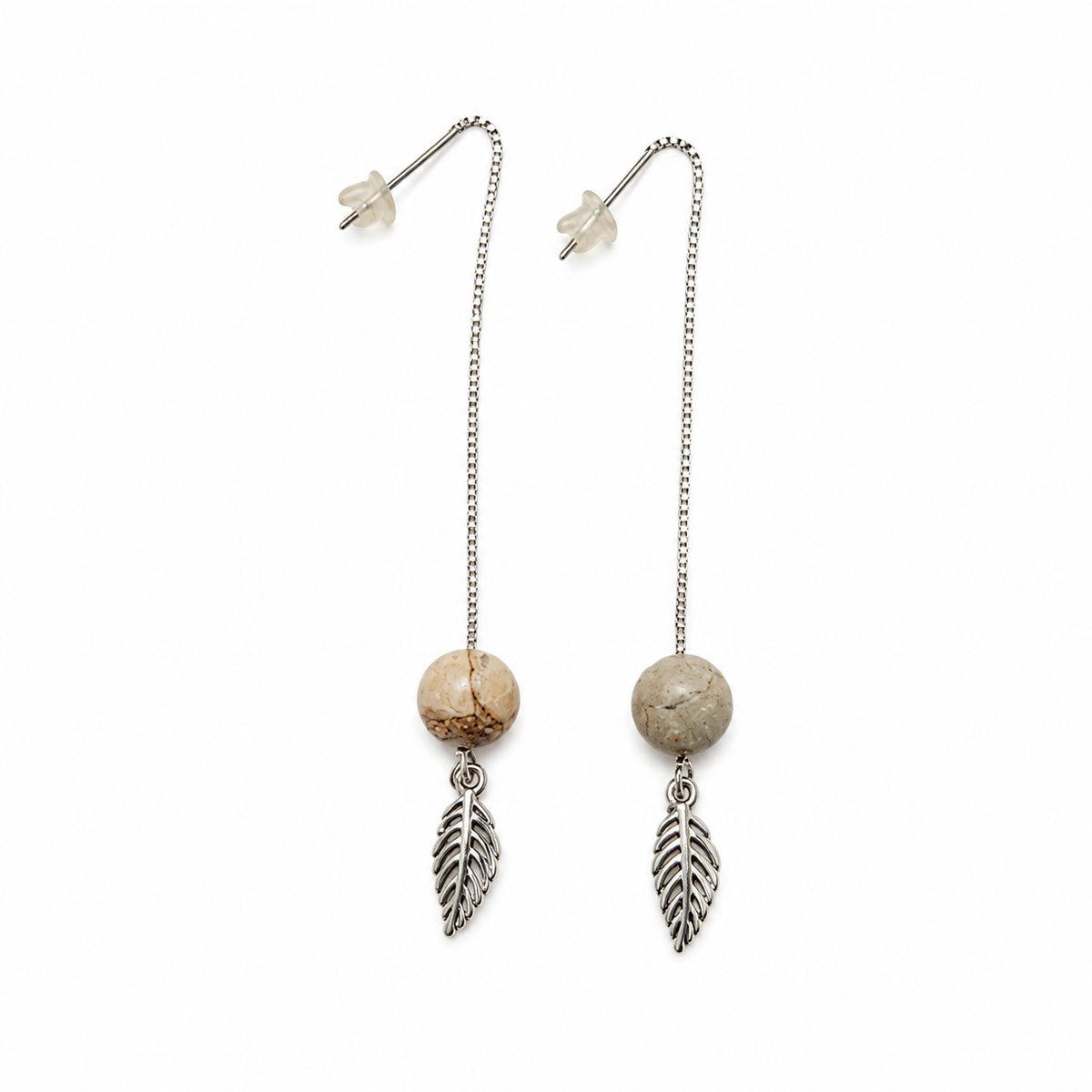 Boucles d'oreilles en septaria