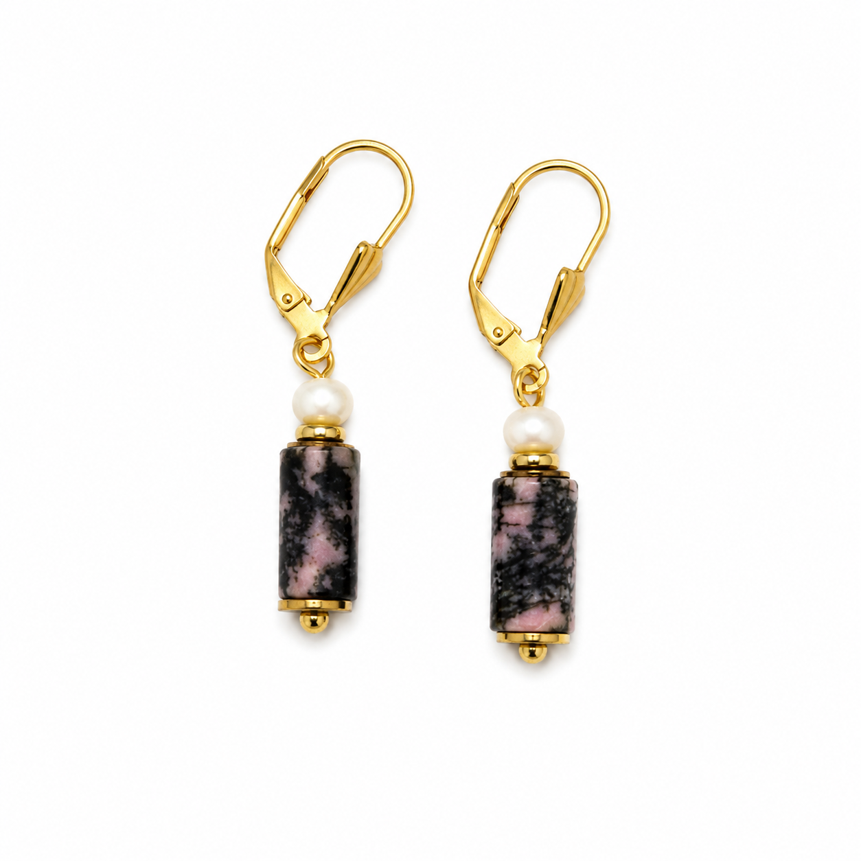Boucles d'oreilles rhodonite