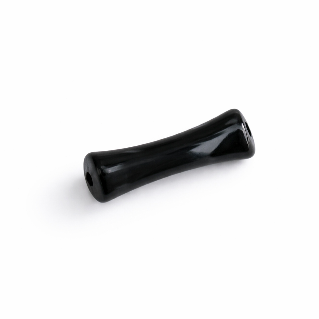 Perle tube octogonale noire