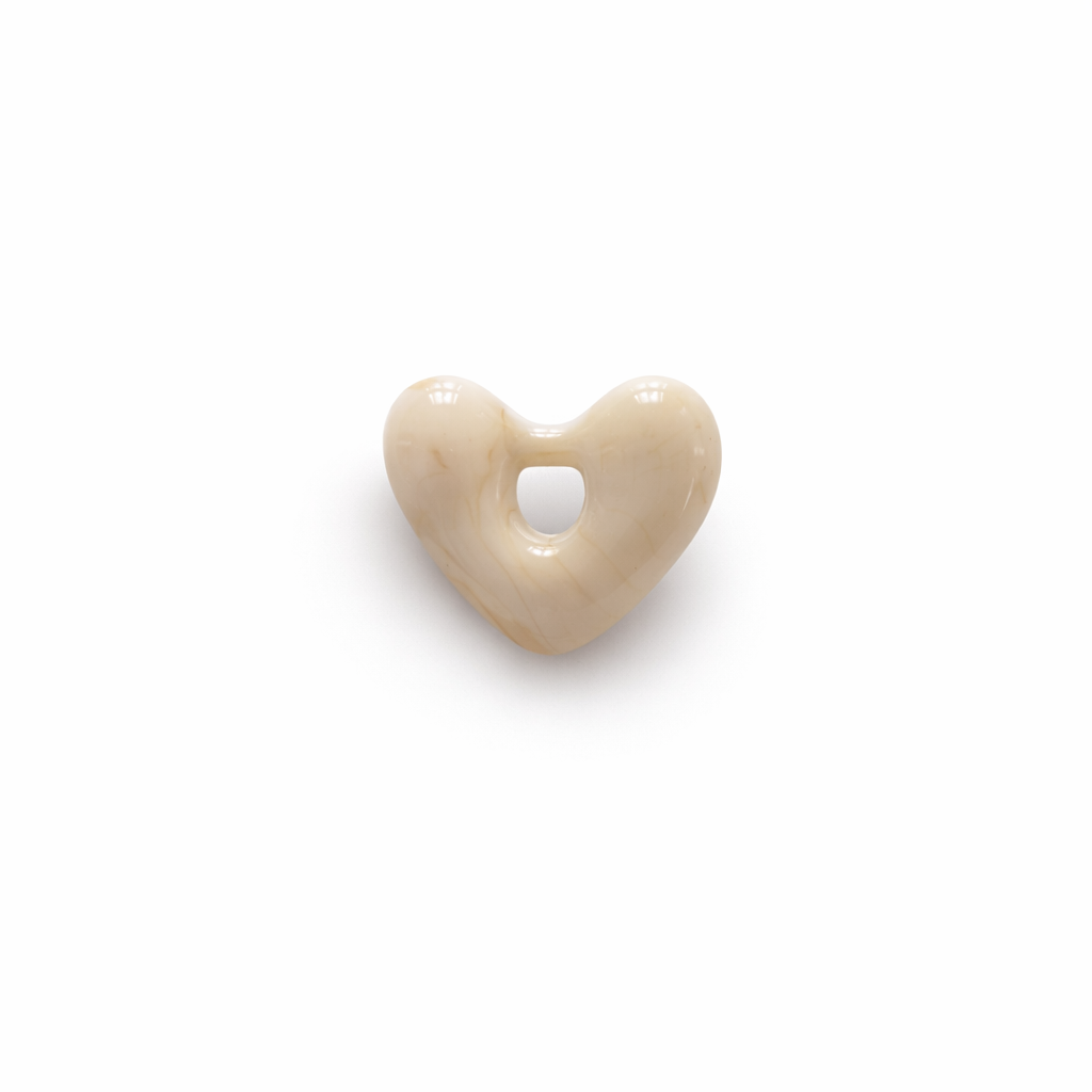 Coeur pendentif creme