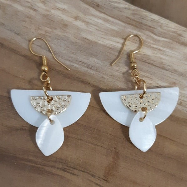 boucles d'oreilles Nacre et acier