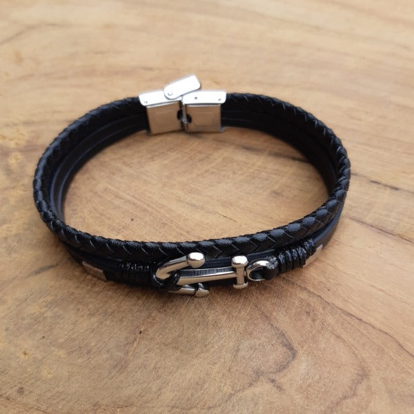 Bracelet en cuir "encre"