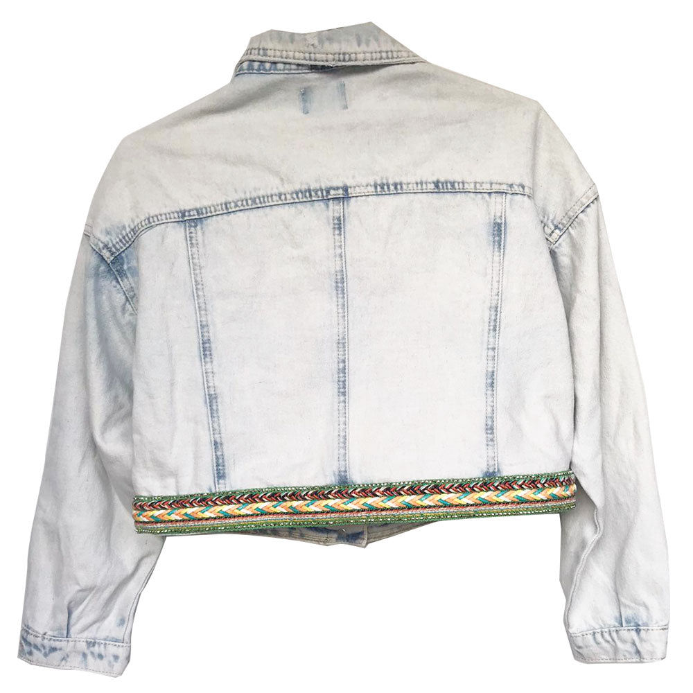 Veste en Jean (Ruban bohème vert)