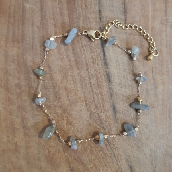 Bracelet acier et labradorite
