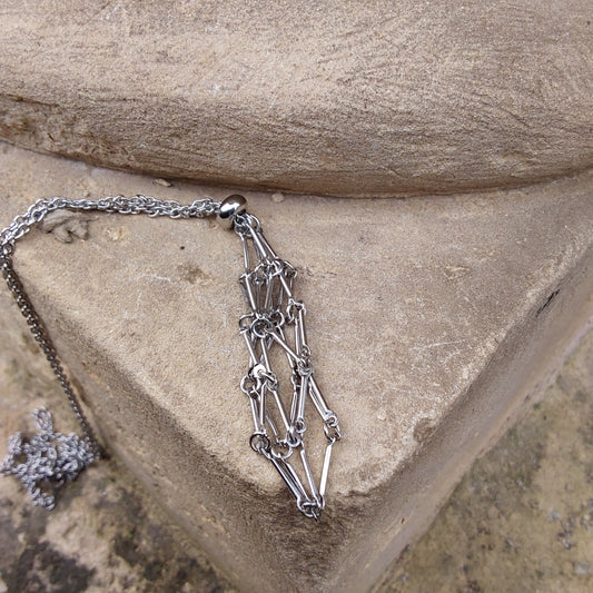 Collier filet en acier inoxydable argenté