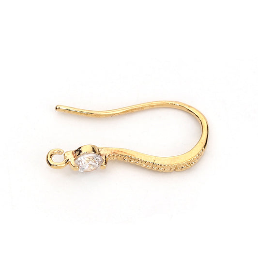 Boucles d' oreilles cuivre plaquées or avec strass Ref 25