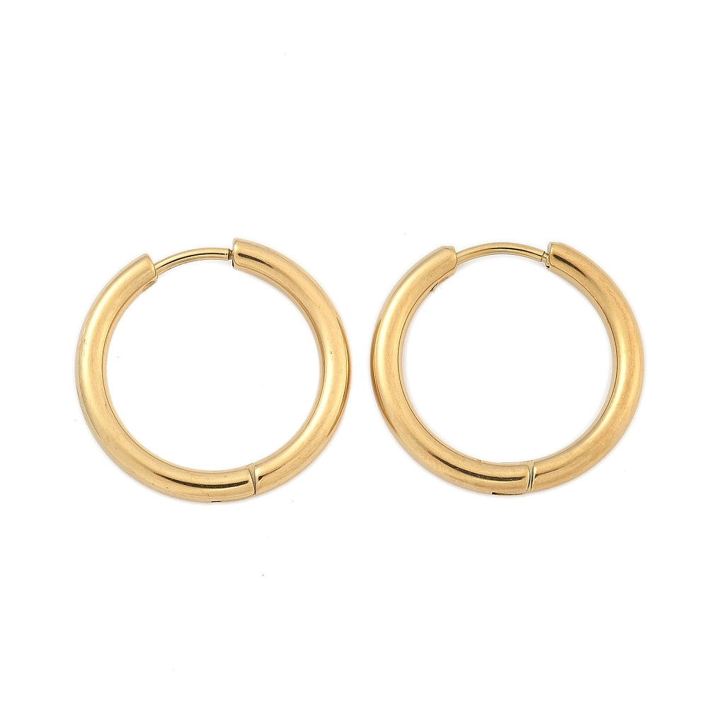 Huggies support boucles d oreilles créoles acier doree