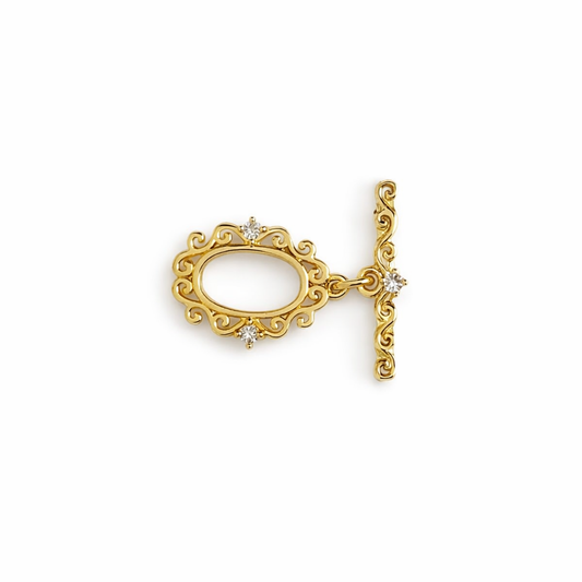 Fermoir en T et strass