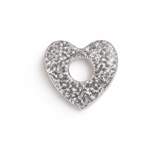 Coeur acrylique pailleté
