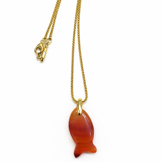 Collier poisson cornaline