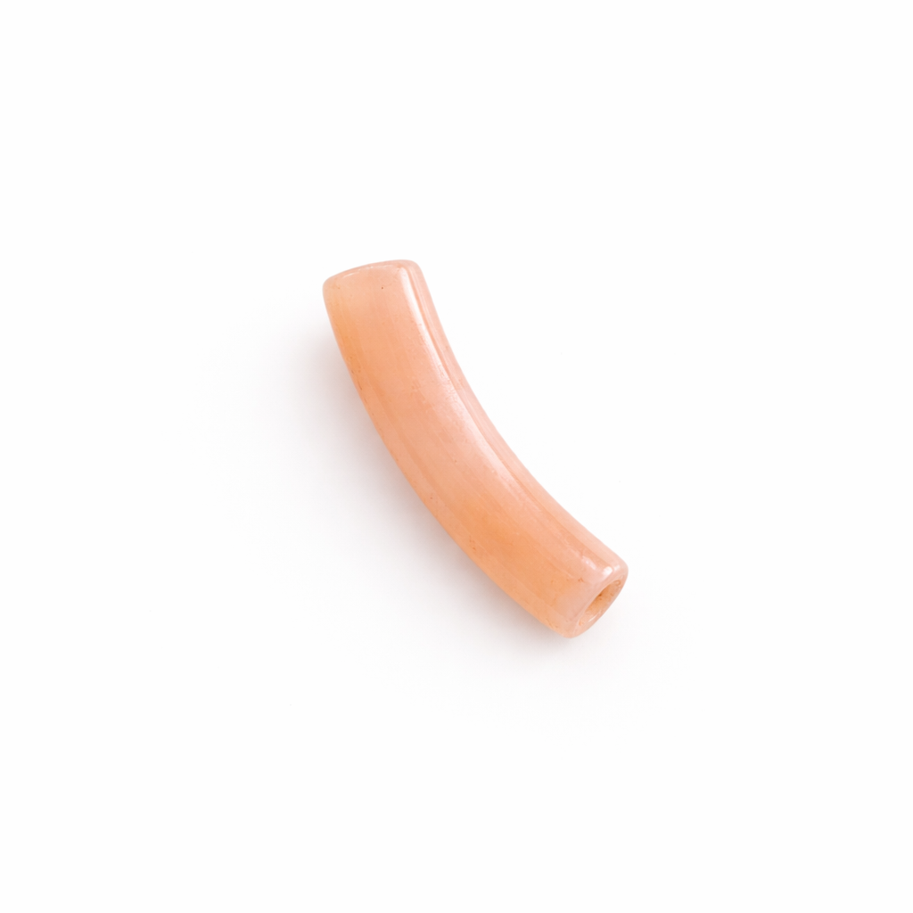 Perle petit tube incurvé saumon