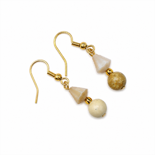 boucles d'oreilles en perles jaspe paysage