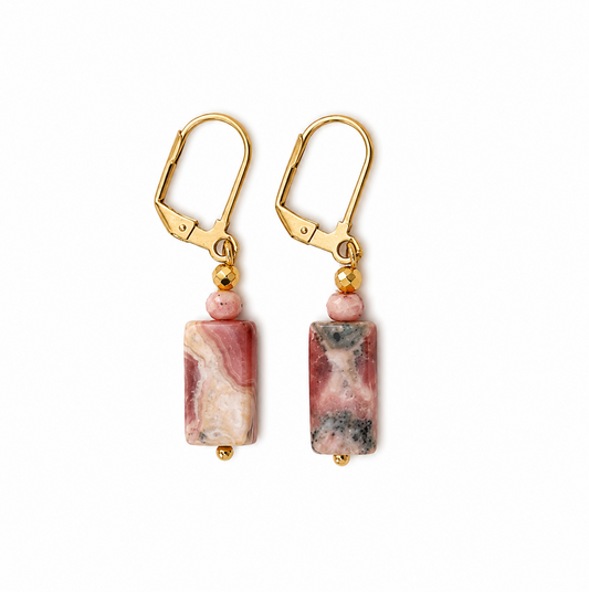 Boucles d'oreilles rhodonite