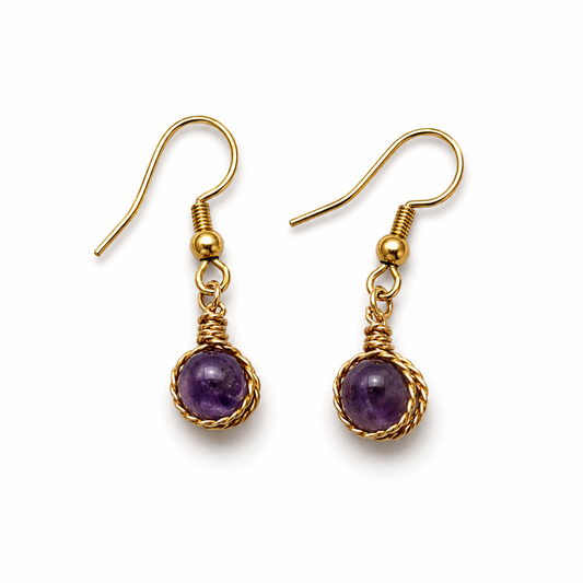 Boucles d'oreilles en Améthyste