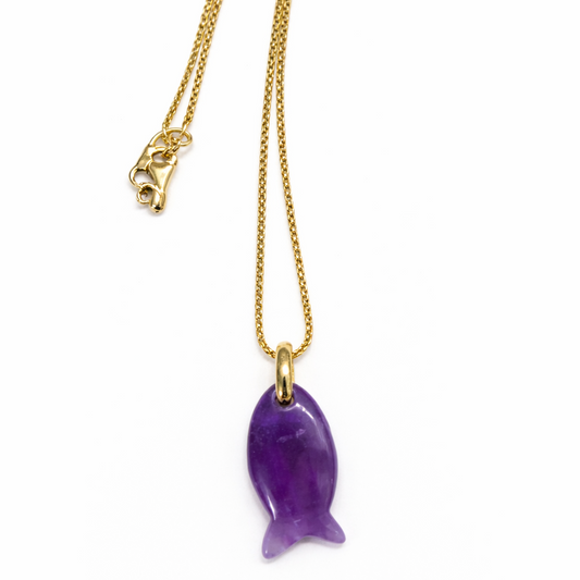 Collier poisson amethyste