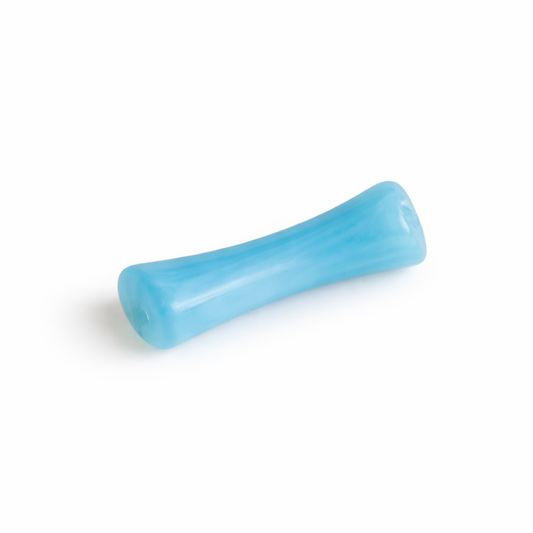 Perle tube octogonale bleu clair