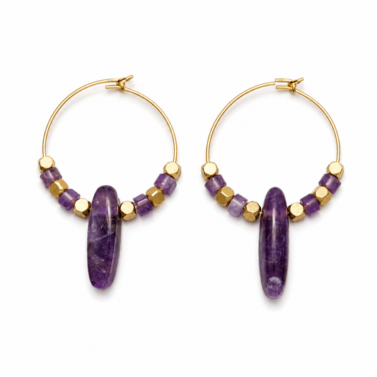 Boucles d'oreilles en Améthyste