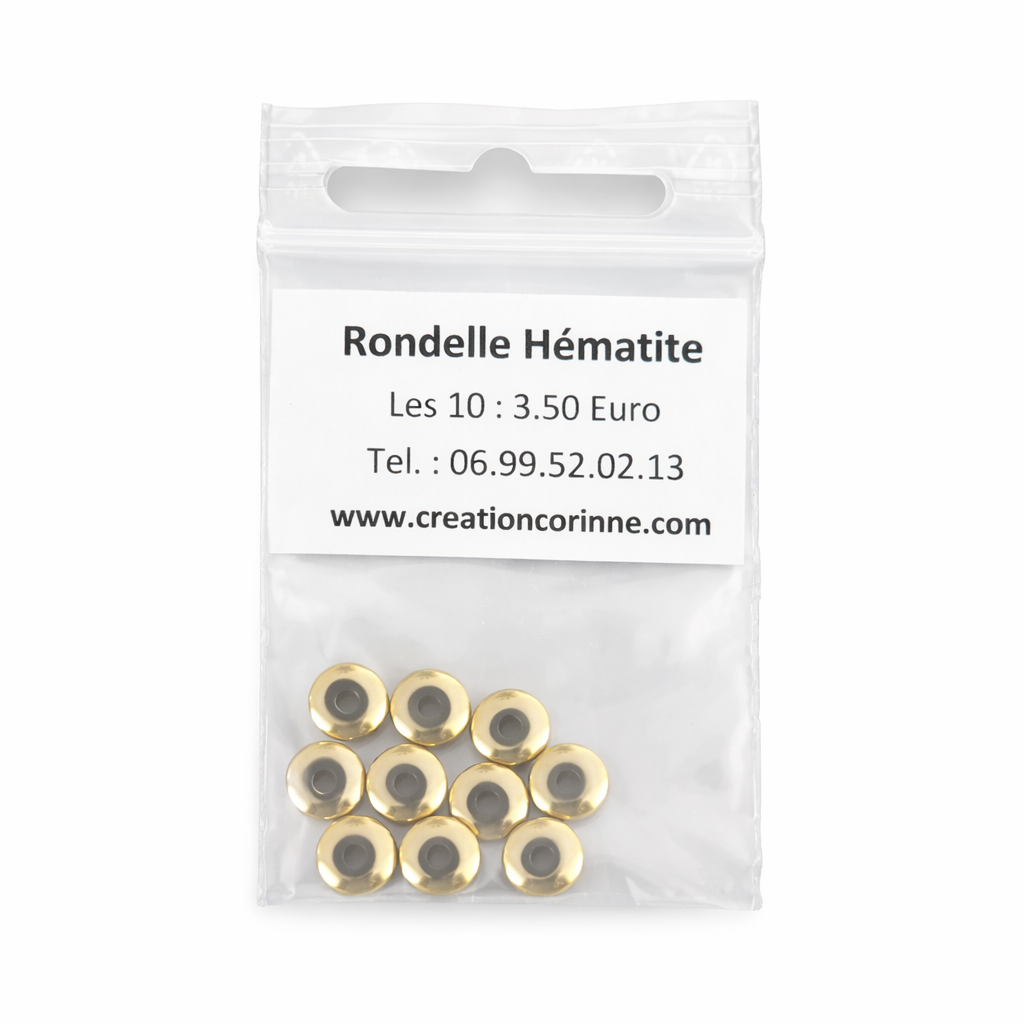 Rondelles en hematite doree