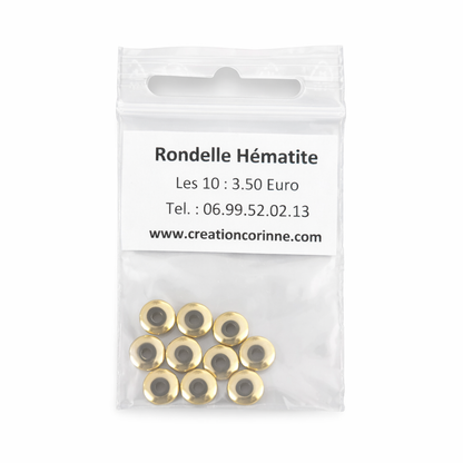 Rondelles en hematite doree