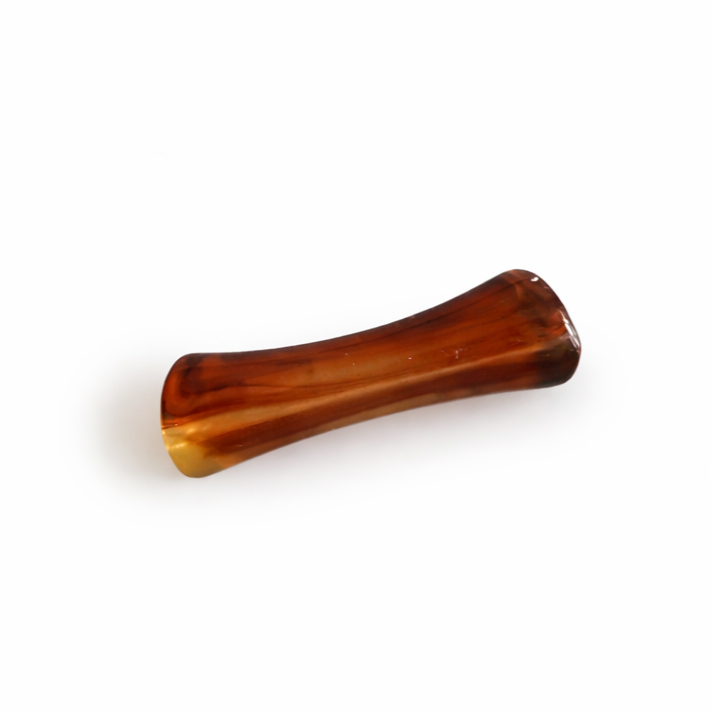 Perle tube octogonale marron