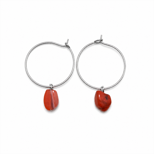Boucles d 'oreilles en Cornaline