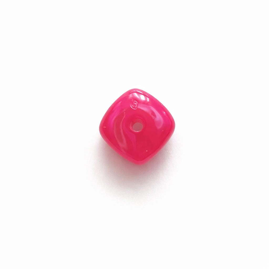 Perle cube arrondi fushia