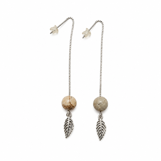 Boucles d'oreilles en septaria