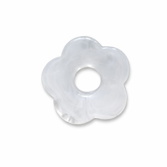 Fleur blanc transparent 26mm.      5 petales