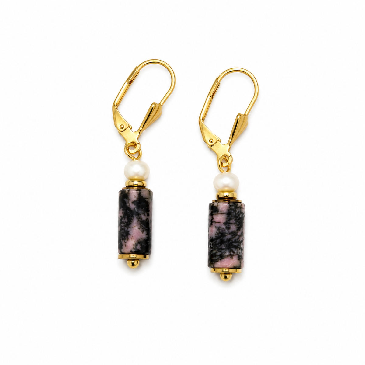 Boucles d'oreilles rhodonite