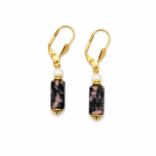 Boucles d'oreilles rhodochrosite