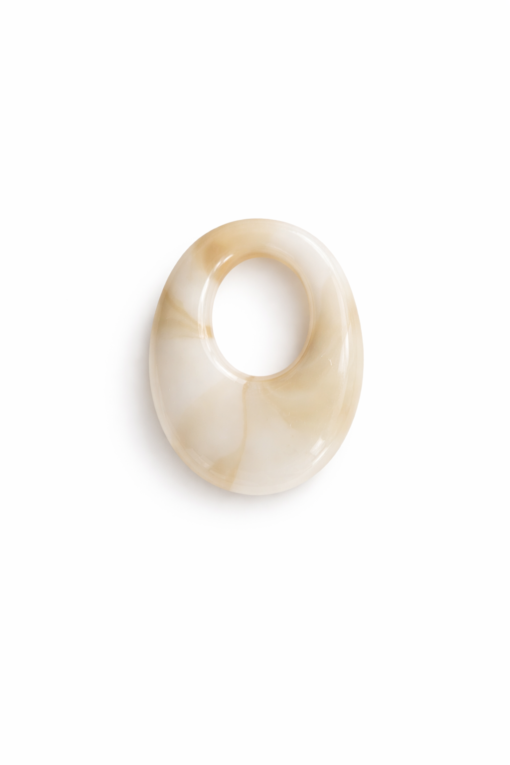 Ovale acrylique marbre beige