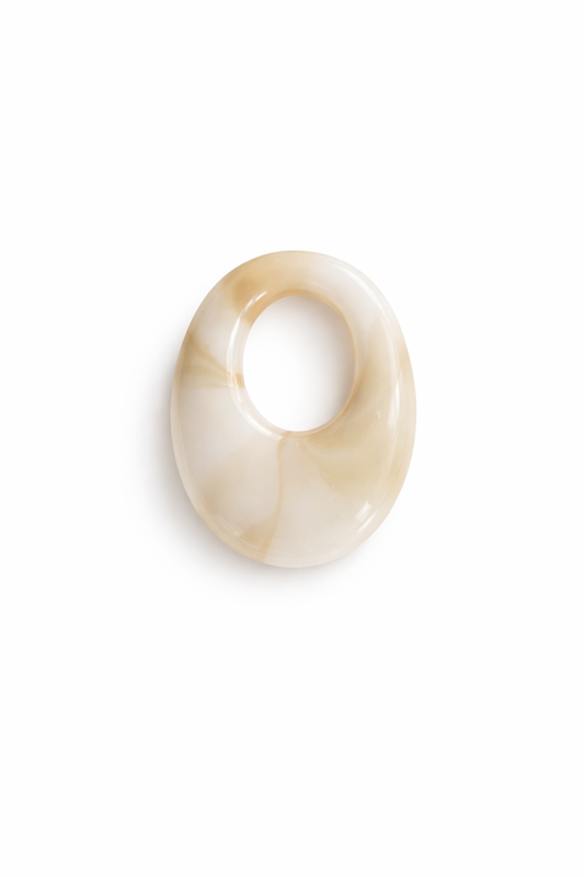 Ovale acrylique marbre beige