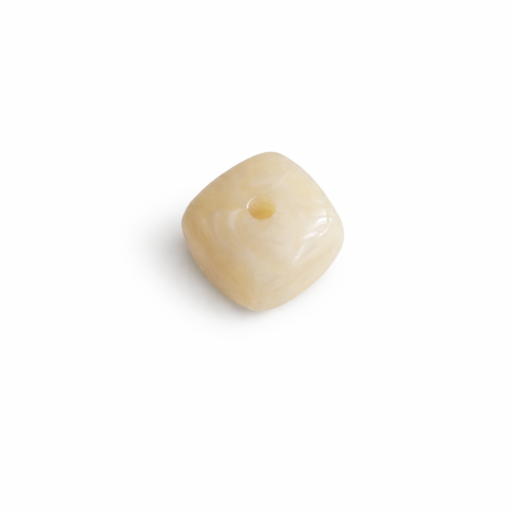 Perle cube arrondi beige
