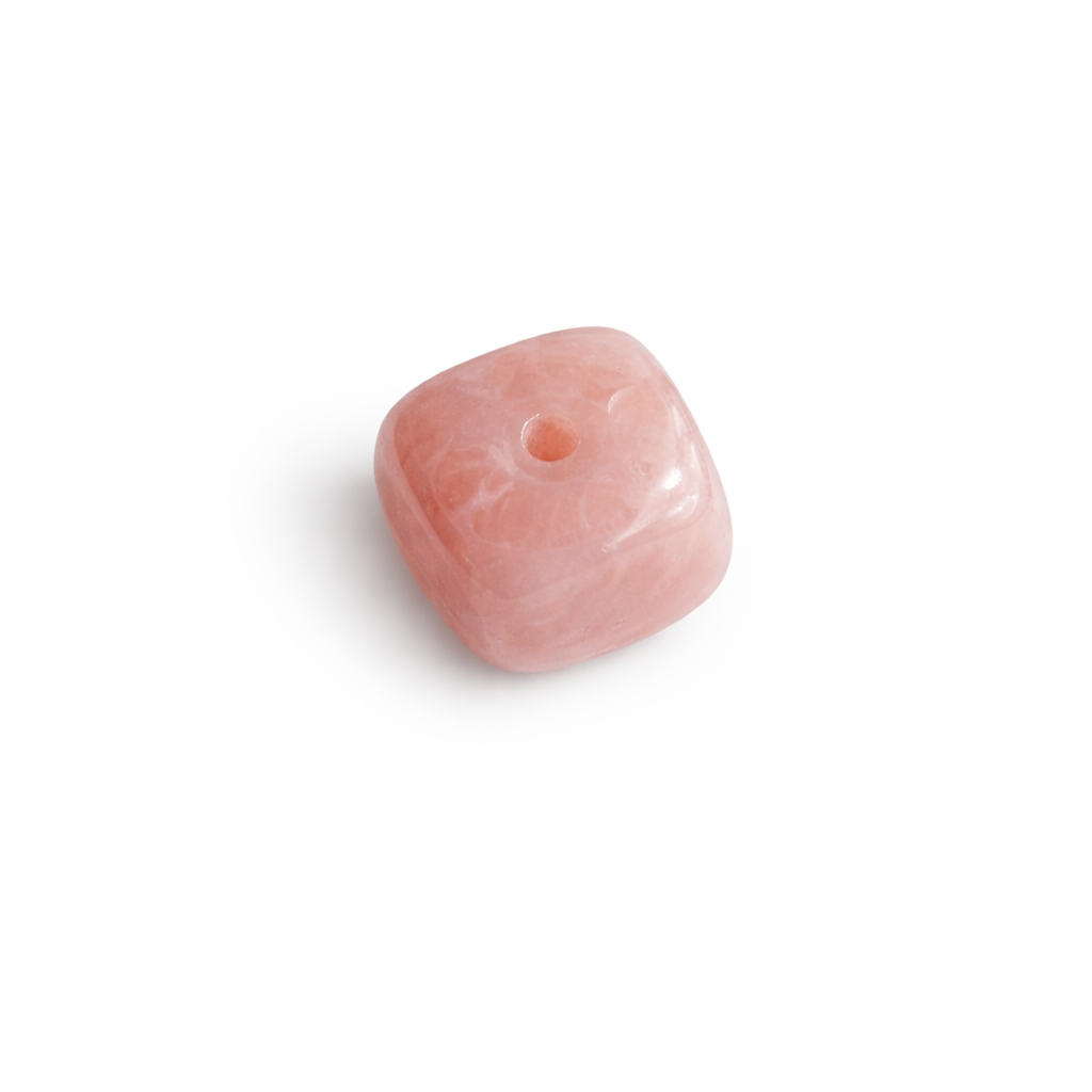 Perle cube arrondi rose pale