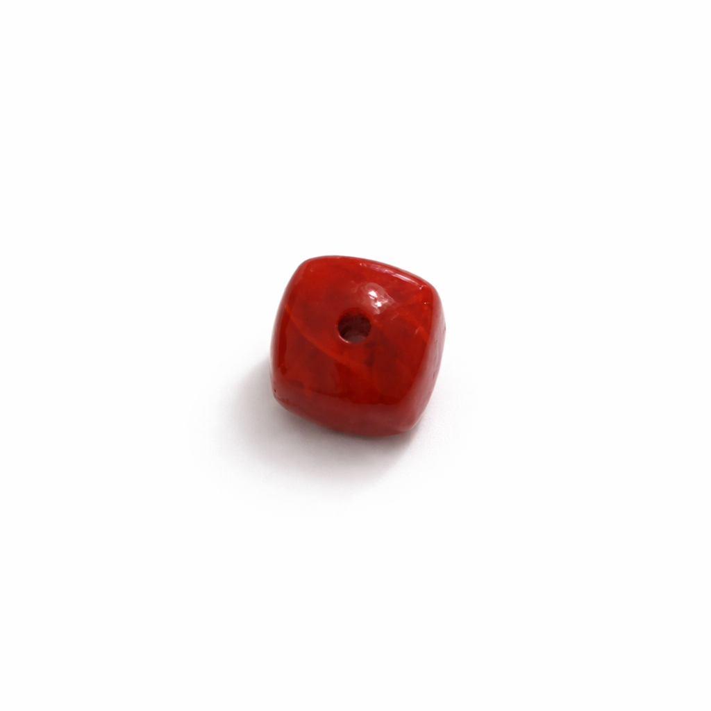 Perle cube arrondi bordeau