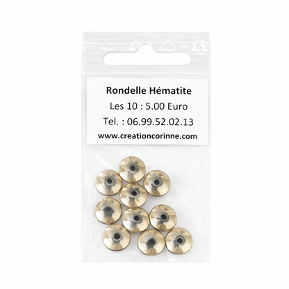 Rondelles en hematite 9mm