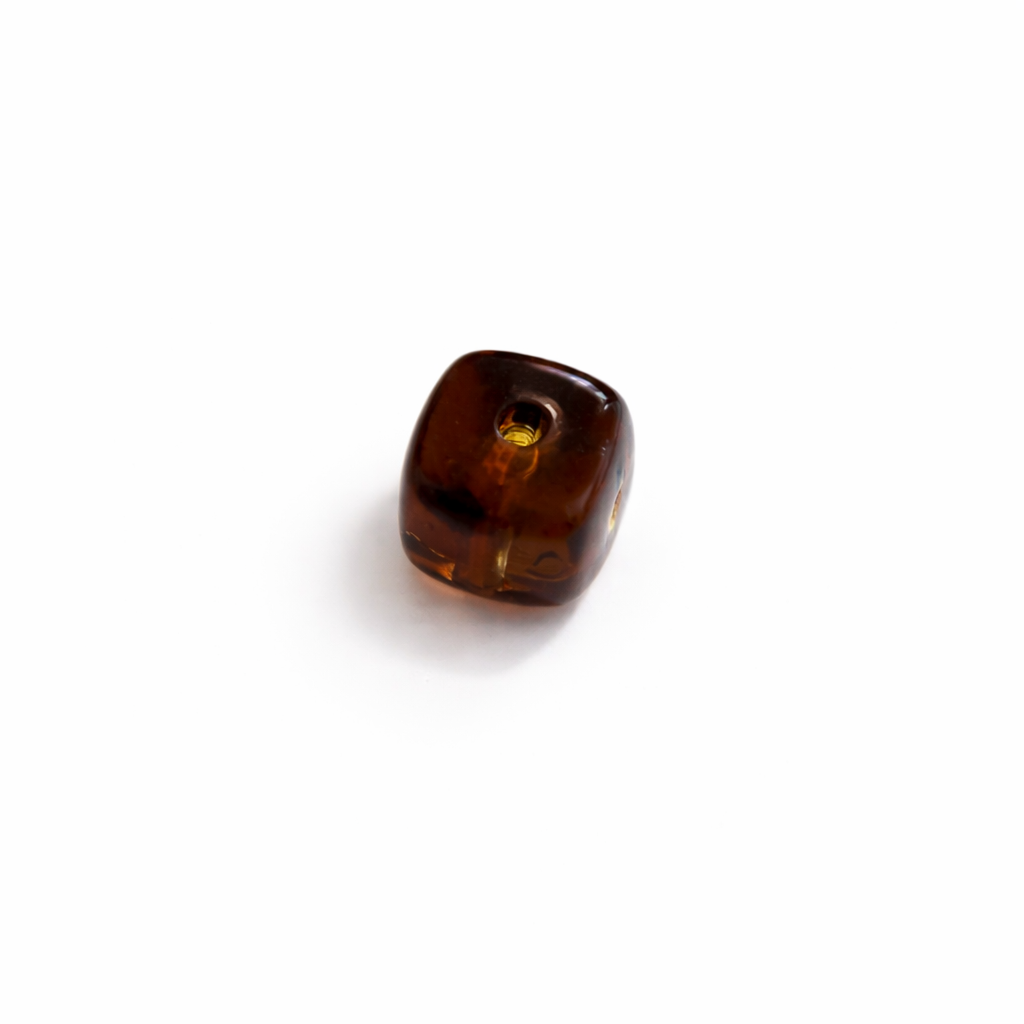 Perle cube arrondi marron leopard