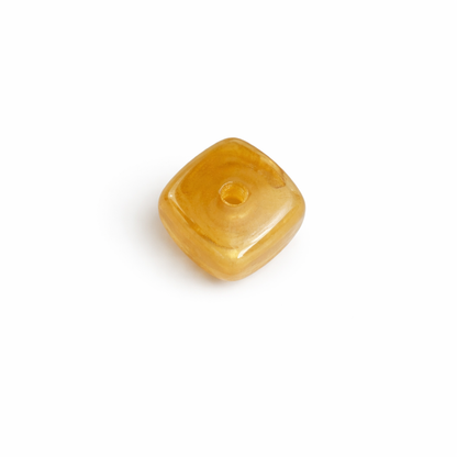 Perle cube arrondi ocre