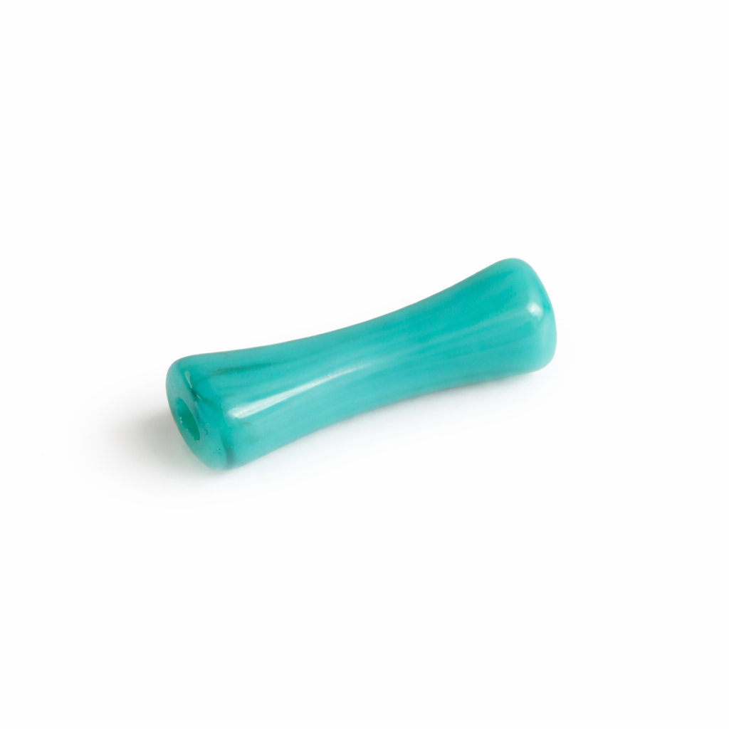 Perle tube octogonale turquoise