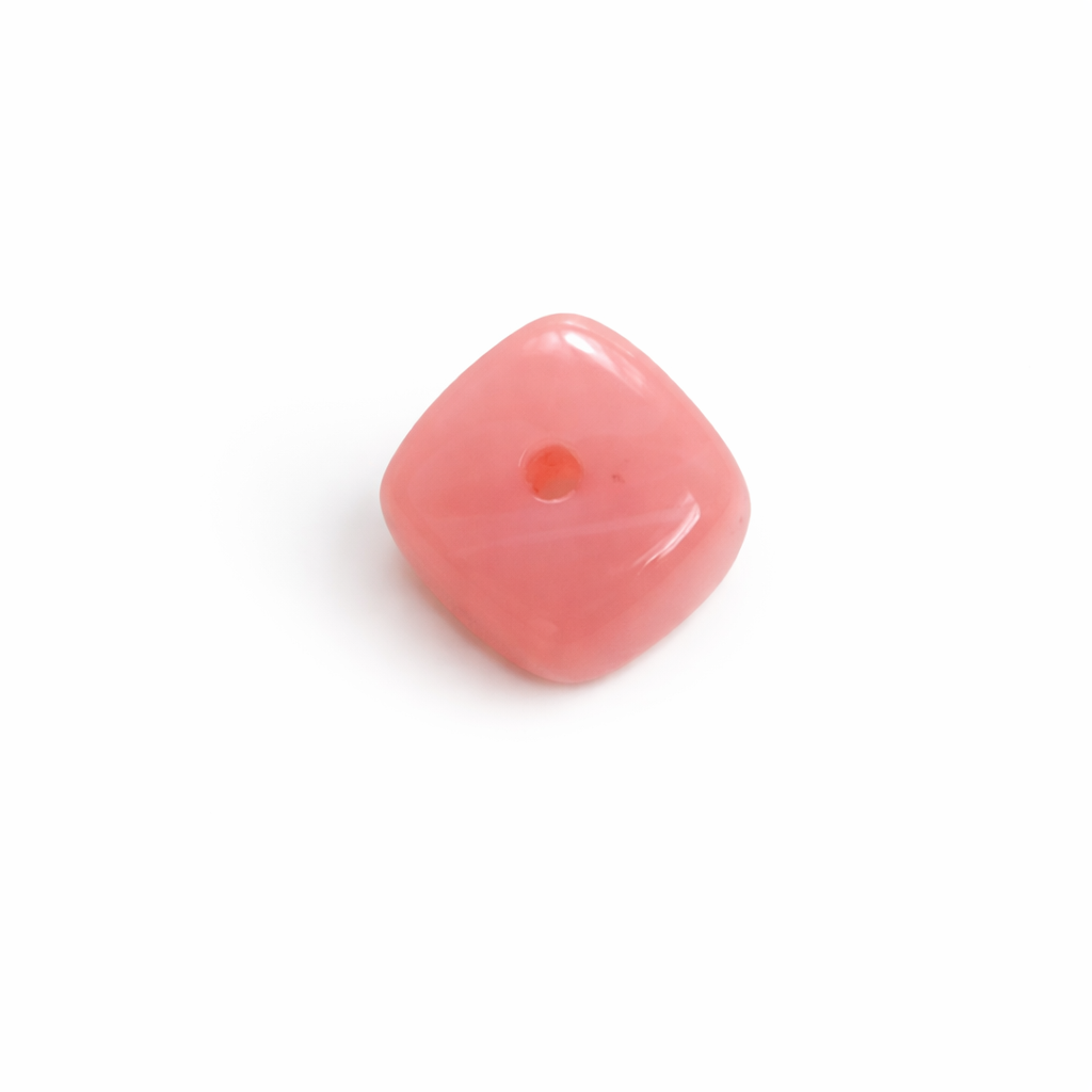 Perle cube arrondi rose saumon