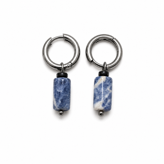 Boucles d'oreilles en Sodalite