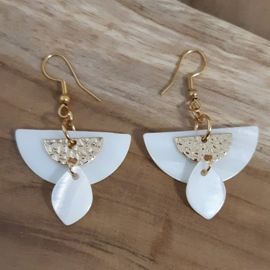 boucles d'oreilles Nacre et acier