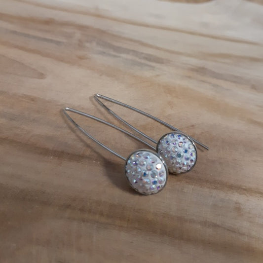 Boucles d'oreilles strass acier